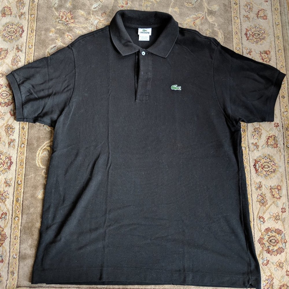 Lacoste Black two Button Men's Classic Golf Shirt